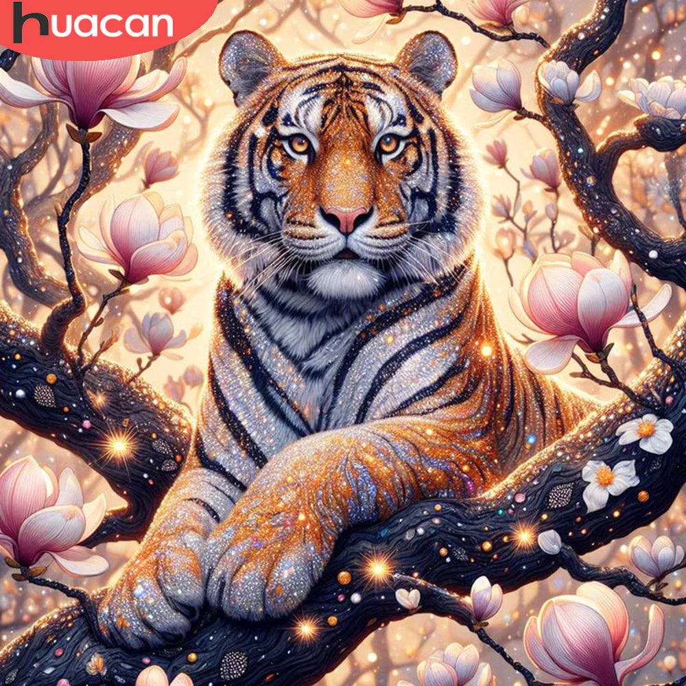 HUACAN DIY Diamond Mosaic Tiger Full Square Round Diamond Painting Animal New 2024 Picture Of Rhinestones HUACAN DIY Diamond Mosaic Tiger Full Square Round Diamond Painting Animal New 2024 Picture Of Rhinestones